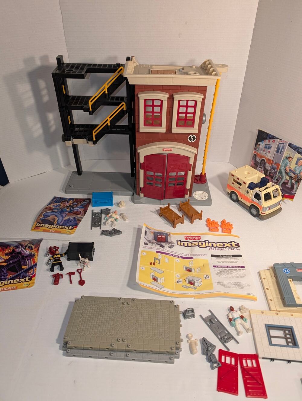 Fisher Price Imaginext Firehouse Lot 2007 Fire Station 2002 Playsets Rare